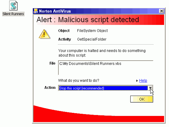 Your antivirus program may show a warning when you launch the script.